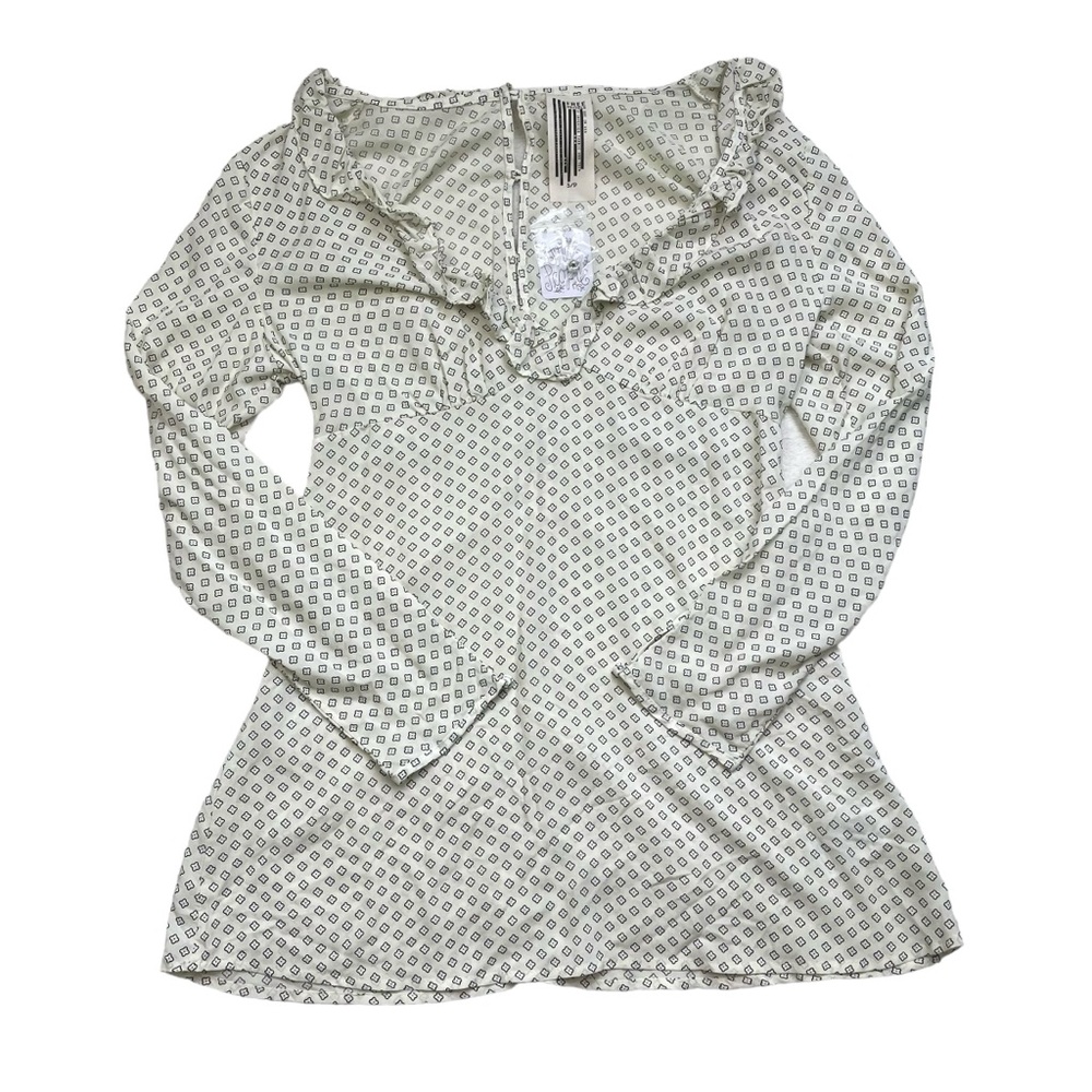 NWT Free People Deep V neck Cream Tunic Blouse/Mini Dress